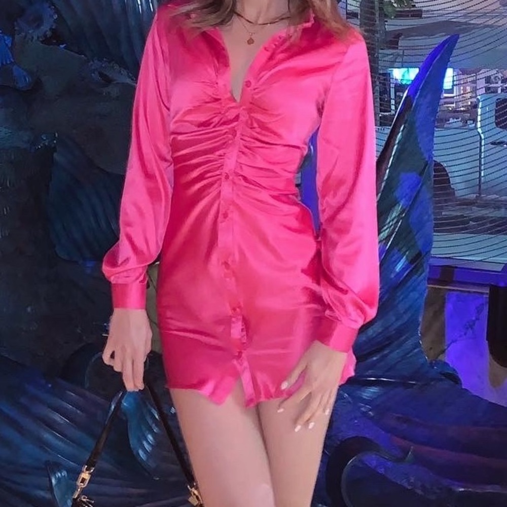 PINK BUTTON DRESS- princes Polly